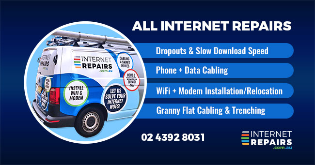 IR come to you for All internet repairs - call to arrange a time!