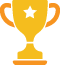 Gold trophy with star