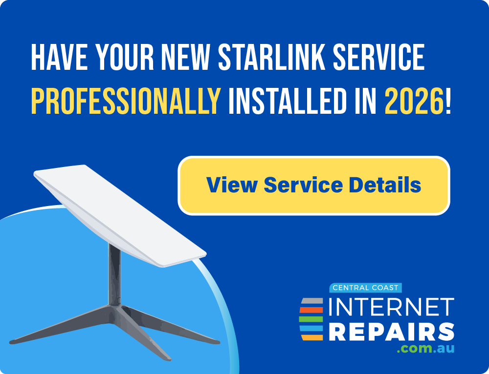 Starlink installation service provided by Internet Repairs for Central Coast and Newcastle homes and businesses
